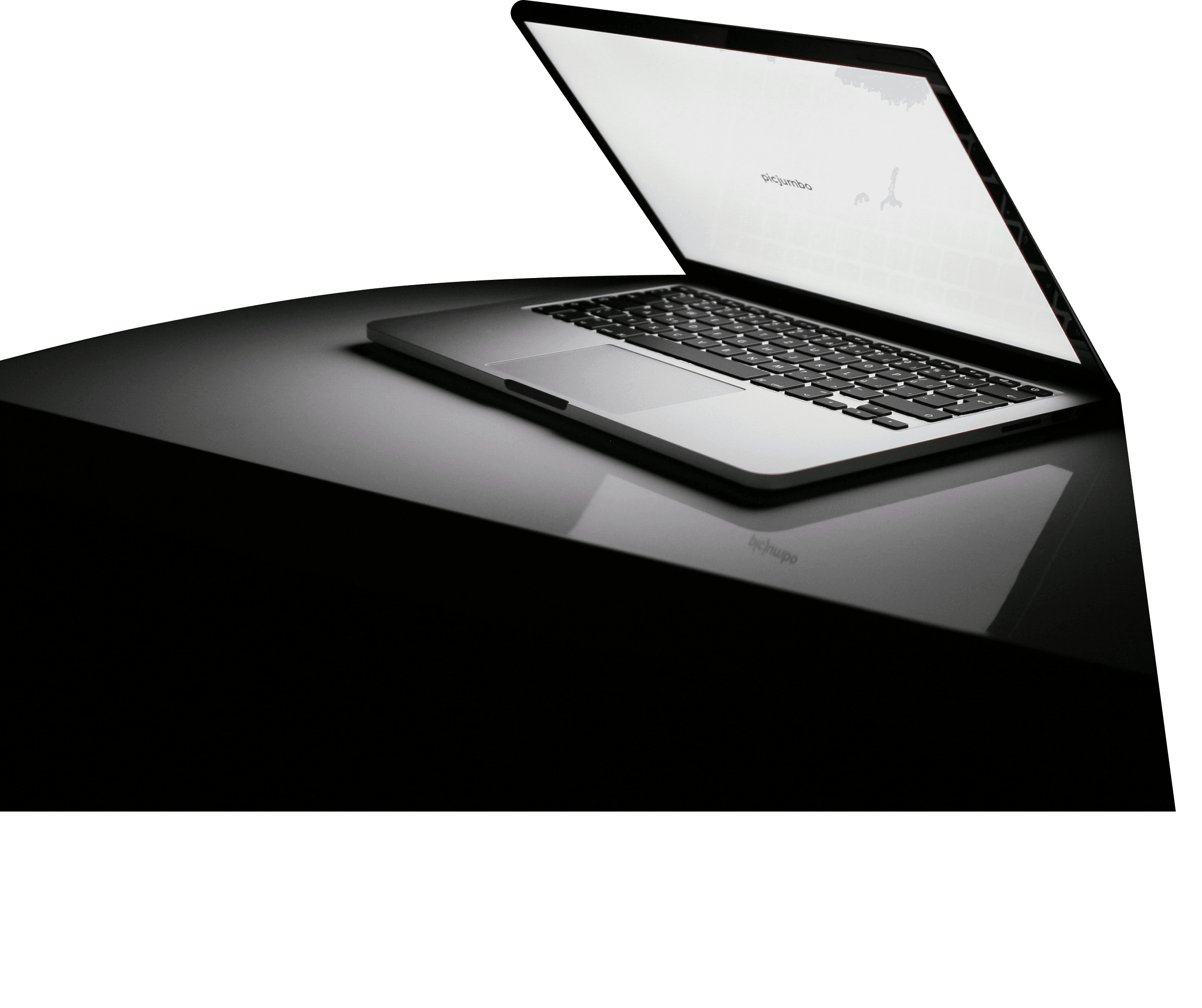 Laptop on a desk at night